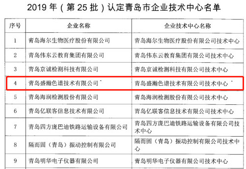 青島市企業(yè)技術(shù)中心名單公布，盛瀚榜上有名！